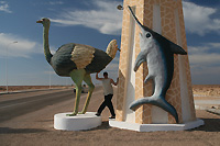 Alex and statues